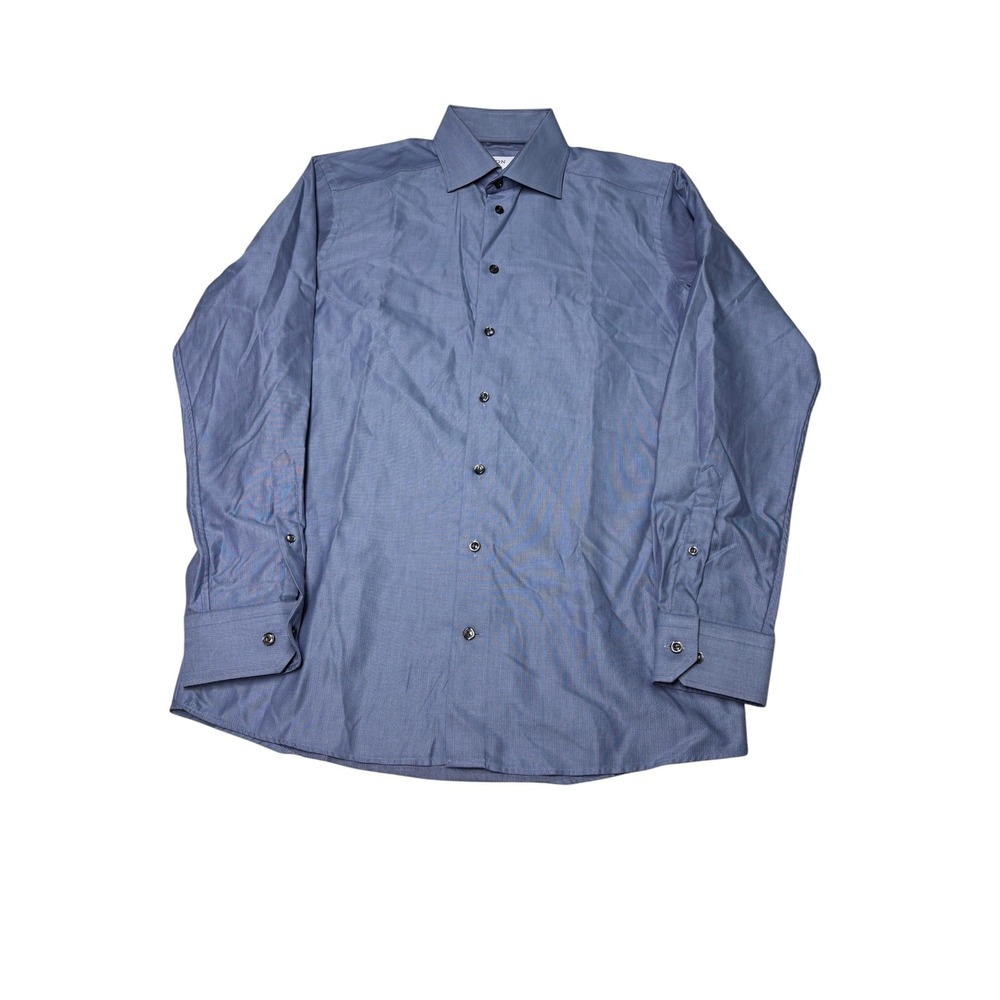 Eton Mens Contemporary Fit Signature Twill Dress Shirt Blue 15.5 39 Long Sleeve